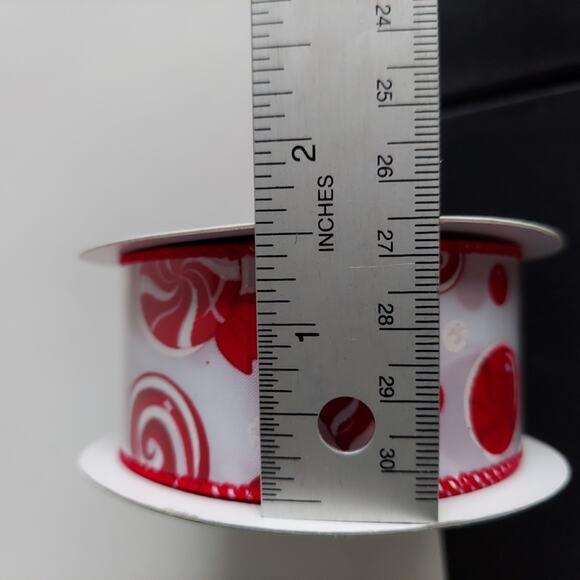 30+ Yards Variety Lot Wire Edged Ribbon Red White Christmas Gift Crafts Candy - Picture 16 of 16